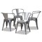 Baxton Studio Ryland Modern Industrial Grey Finished Metal Dining Chair Set , PK4 193-4PC-12042-ZORO - alternate 6